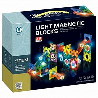 Kuličková dráha - magnetická, svítící stavebnice (49 ks)