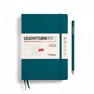 Leuchtturm1917 Weekly Planner & Notebook Medium (A5) 2025 Pacific Green