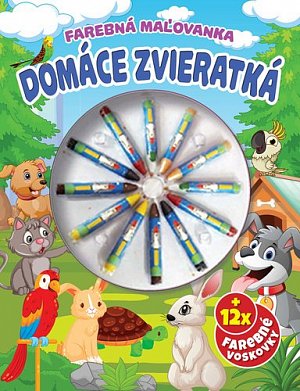 Domáce zvieratká Farebná omaľovanka