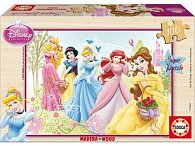Puzzle dřevěné Disney princezny 100 dílků