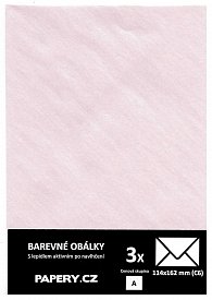 HYBLER S.R.O. barevná obálka 114X162 RŮŽOVÁ PERLEŤOVÁ METALICKÁ, 3 kusy, 100 gm2, olizová