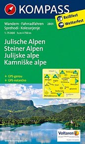 Julische Alpen, Steiner Alpen, Julijske alpe, Kamniške alpe 1:75 000 / turistická mapa KOMPASS 2801