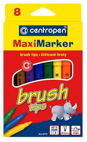 Centropen Značkovač 8773 brush (8 ks)