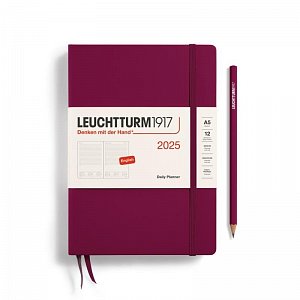 Leuchtturm1917 Daily Planner Medium (A5) 2025 Port Red