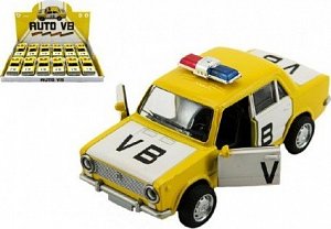 Auto Policejní VB Lada 1200 VAZ 12cm kovové na baterie se zvukem a světlem na zpětný chod