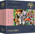 Trefl Wood Craft Origin Puzzle Divoké kočky v džungli 501 dílků - dřevěné