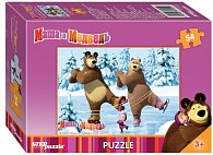 Puzzle mini 54 Máša a Medvěd - Na bruslích