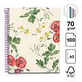 Miquelrius poznámkový blok - Botanical Flora, NB-4, A5, 70 g, karton, 100 listů, linka, Poppy