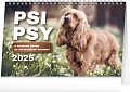 NOTIQUE Stolní kalendář Psi – Psy CZ/SK 2025, 23,1 x 14,5 cm
