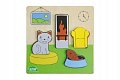 Vkládačka/Puzzle deskové obrysové dřevěné obývací pokoj v krabičce 14x20x2cm 18m+