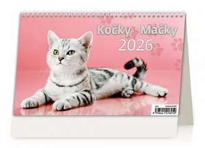 Kočky 2026 - stolní kalendář