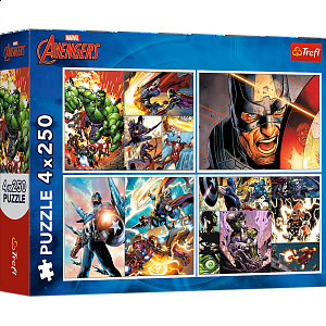 Puzzle 4 x 250 dílků The Avengers