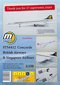 STS4412 Concorde British Airways & Singapore Airlines/papírový model v měřítku 1:150