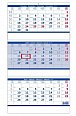 Kalendář nástěnný 2025 - Tříměsíční skládaný modrý