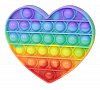 Bubble pops - Praskající bubliny silikon antistresová spol. hra srdce duha 13x11cm v sáčku