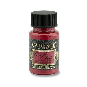 Metalická barva na textil Cadence Dora Textile - červená / 50 ml