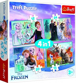 Puzzle Ledové království - Úžasný svět 4v1 (12,15,20,24 dílků)