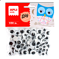 APLI MOVING EYES - oči kulaté, 100 ks, samolepicí, černé