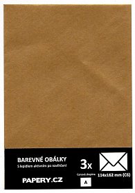 HYBLER S.R.O. barevná obálka 114X162 ZLATÁ METALICKÁ, 3 kusy, 100 gm2, olizová