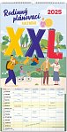NOTIQUE Nástenný kalendár Rodinný plánovací XXL 2025, 33 x 64 cm