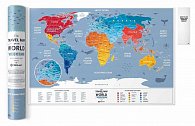 Stírací mapa světa Travel Map Weekend World 60x40cm