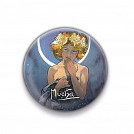 Magnet Alfons Mucha – Luna, kulatý, 5 cm