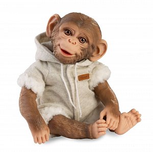 Guca 989 REBORN OPIČKA - realistická opička miminko s měkkým látkovým tělem - 32 cm