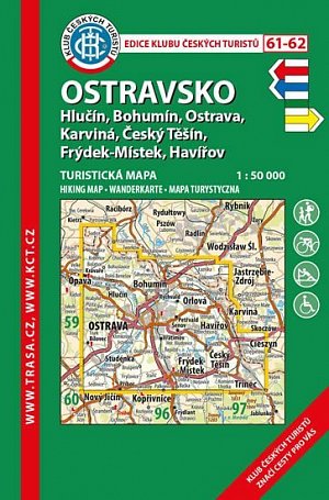 KČT 61-62 Ostravsko 1:50 000/turistická mapa