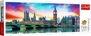 Trefl Puzzle Big Ben a Westminsterský palác, Londýn / 500 dílků Panoramatické