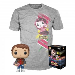 Funko POP & Tee: Back to the Future - Marty w/Hoverboard (velikost L)
