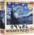 Dřevěné puzzle Art: Vincent van Gogh - Hvězdná noc 200 dílků