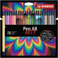 Fixa STABILO Pen 68 sada 24 ks v kartonovém pouzdru "ARTY"