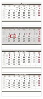 Čtyřměsíční skládaný šedý 2023 - nástěnný kalendář