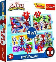 Trefl Puzzle Spidey a jeho úžasní přátelé 4v1 (12,15,20,24 dílků)