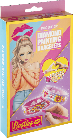 Diamantové malování Besties - výroba náramků 2 ks 