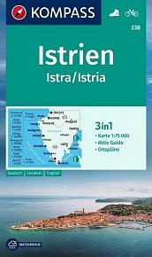 Istrie, Istra, Istrie 1:75 000 / turistická mapa KOMPASS 238