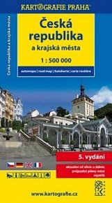 Automapa Česká republika a krajská města 1:500000
