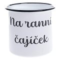 Hrnek smaltový dekorační Na ranní čajíček 1000 ml