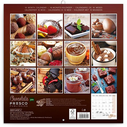 Náhled Kalendář poznámkový 2018 - Čokoláda - voňavý, 30 x 30 cm