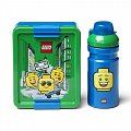Svačinový set LEGO ICONIC Boy (láhev a box) - modrá/zelená