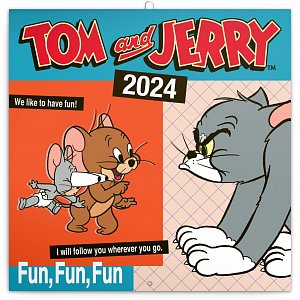 Kalendář 2024 poznámkový: Tom a Jerry, 30 × 30 cm