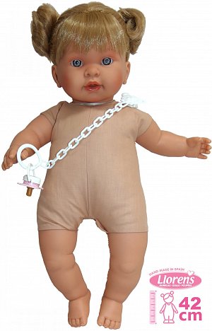 Llorens 422A ALEXANDRA - realistická panenka se zvuky a měkkým látkovým tělem - 42 cm