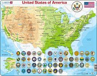 Puzzle MAXI - Mapa USA - geografická/90 dílků