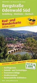 Bergstrasse Odenwald Süd, Heidelberg-Weinheim-Eberbach 1:50 000 / cyklistická a turistická mapa