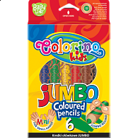 Colorino pastelky kulaté JUMBO, s ořezávátkem, 6 barev