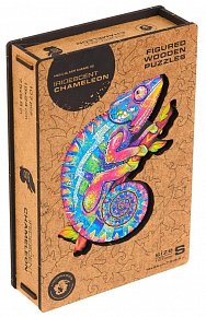 UNIDRAGON dřevěné puzzle CHAMELEON velikost S (19x24cm)