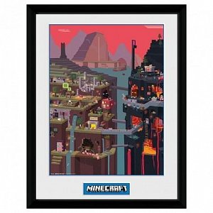 Minecraft Zarámovaný plakát - Svět