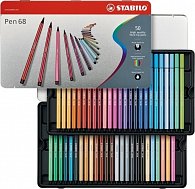 Fixa STABILO Pen 68 sada 50 ks v kovovém pouzdru