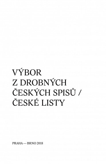 Náhled Výbor z drobných českých spisů / České listy