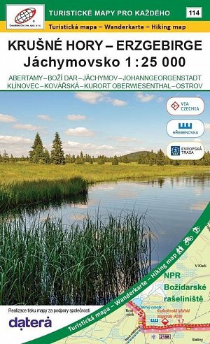 Krušné hory - Erzgebirge, Jáchymovsko 1:25 000 (Abertamy, Boží Dar, Jáchymov, Johanngeorgenstat, Klínovec, Kovářská, Kurort Oberwiesenthal, Ostrov) / 114 Turistické mapy pro každého